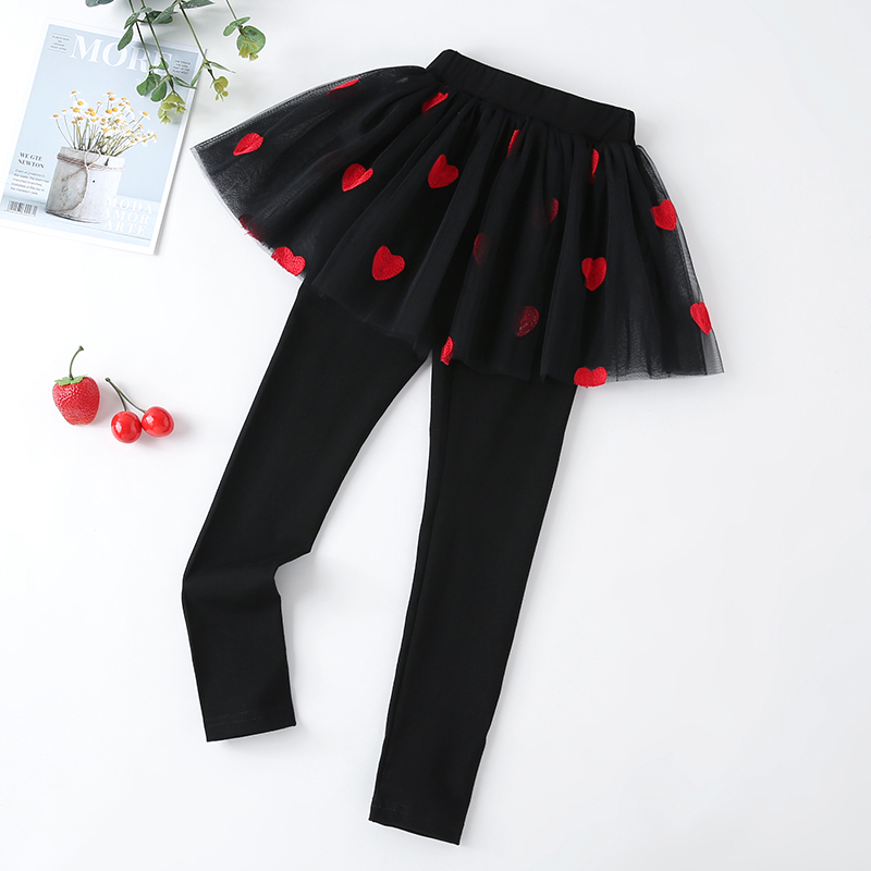 Delle Ghette delle ragazze 100% Cotone Culottes Leggings Coreano di Stirata Pantaloni Delle Ragazze Skinny Cuore Del Modello Dei Bambini Delle Ghette Pantaloni 2-8 Anni