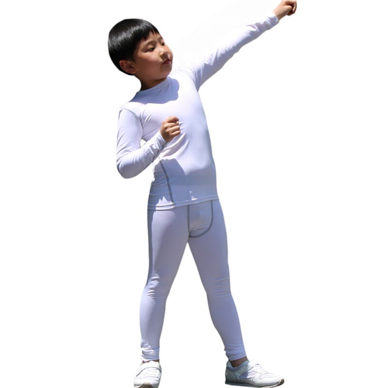 Kid's Casual Set Lange Mouw Ondergoed Compressie Strakke Top & Bottom Zacht Ademend Base Layer Lange Onderbroek Lichtgewicht