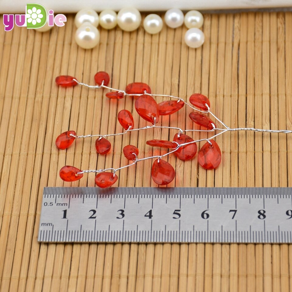 10 Uds gota de agua artificiales acrílico selecciones de flores Diamante de cristal flor ramas para decoración de de boda