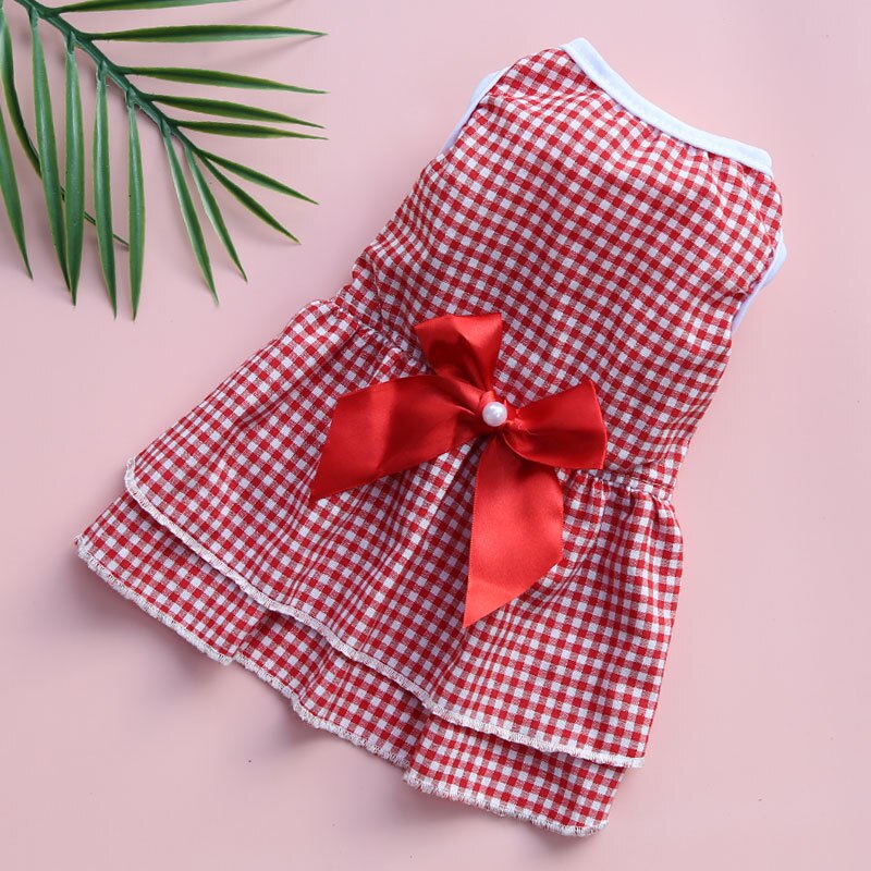 Huisdier Kleding Lente Zomer Hond Rok Kitten Puppy Zoet Prinses Kleding Verjaardag Bruiloft Chihuahua Plaid Kleding