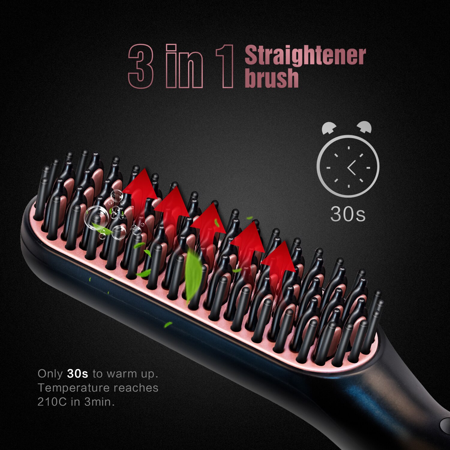 Mannen Baard Stijltang Verwarmd Baard Kam Ionische Haar Rechttrekken Kam Hair Styling Stijltang Borstel Voor Mannen Quick Verwarming