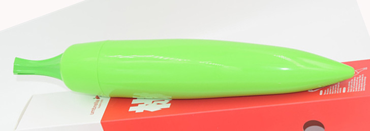 Sombrilla plegable de tres verduras para niños con dibujos animados de Chile, zanahoria, maíz, rábano, sombrilla, protección solar uv a prueba de viento: Green Chili