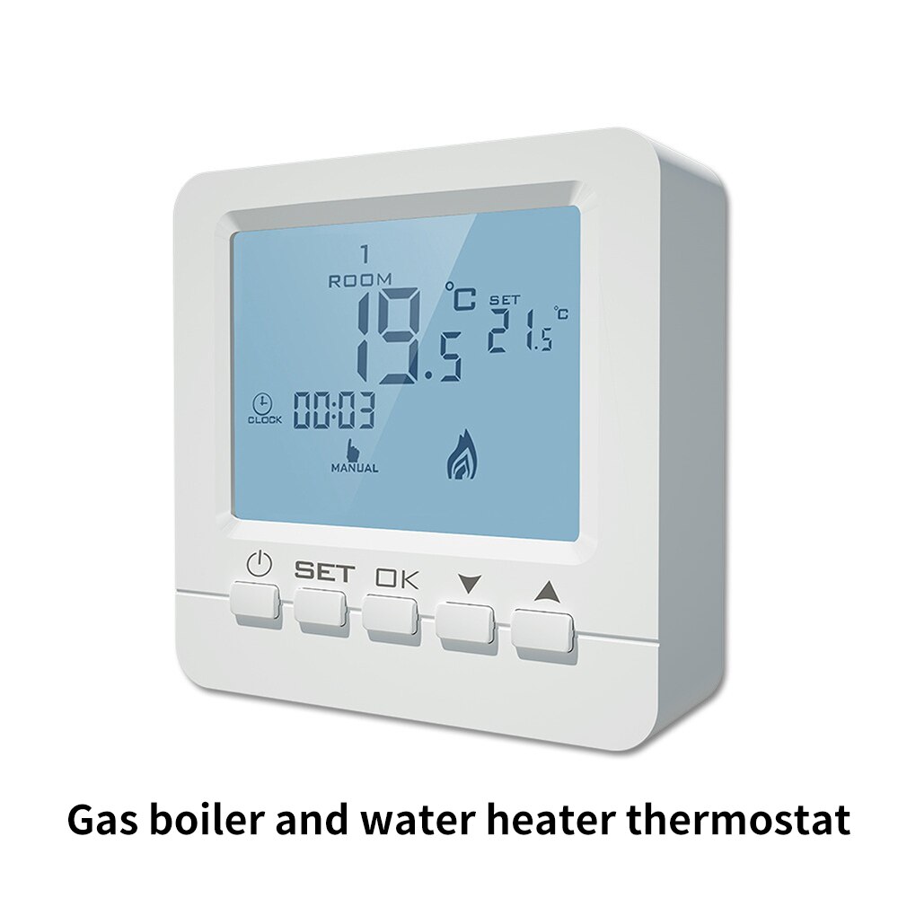 Wired Digital Room Thermostat For Gas Boiler Heating Thermostat 3A White Backlight Programmable Boiler Thermoregulator