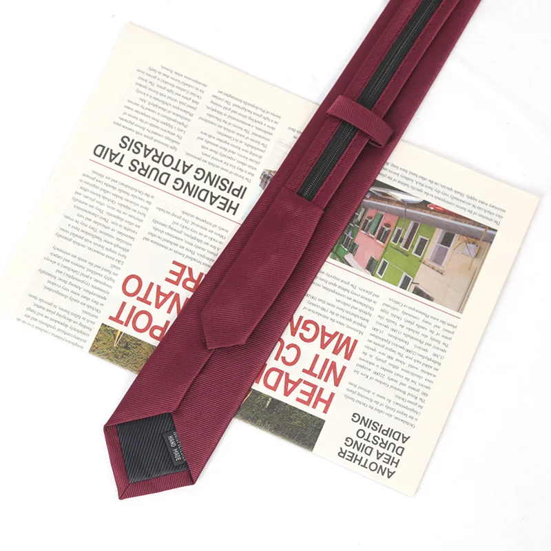 Unisex Black Simple Clip on Tie Women Men Zipper Ties Shirt Accessories Necktie for Man Skinny Slim Narrow Party Wedding Necktie