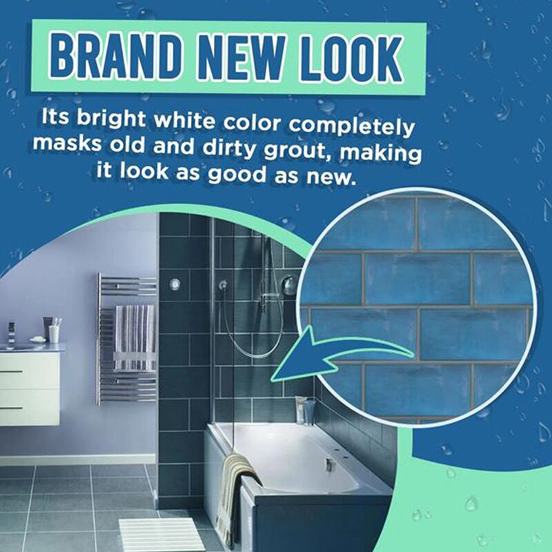 Wall Tile Grout Restoring Agent Tile Gap Repair Bathroom Porcelain Filling Grout Waterproof Cleaner with Scraper