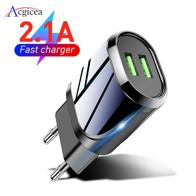 2 -poorts usb-lader, reisadapter voor snel opladen, draagbare dubbele wandlader, mobiele telefoonladers voor iphone 11 pro max, samsung