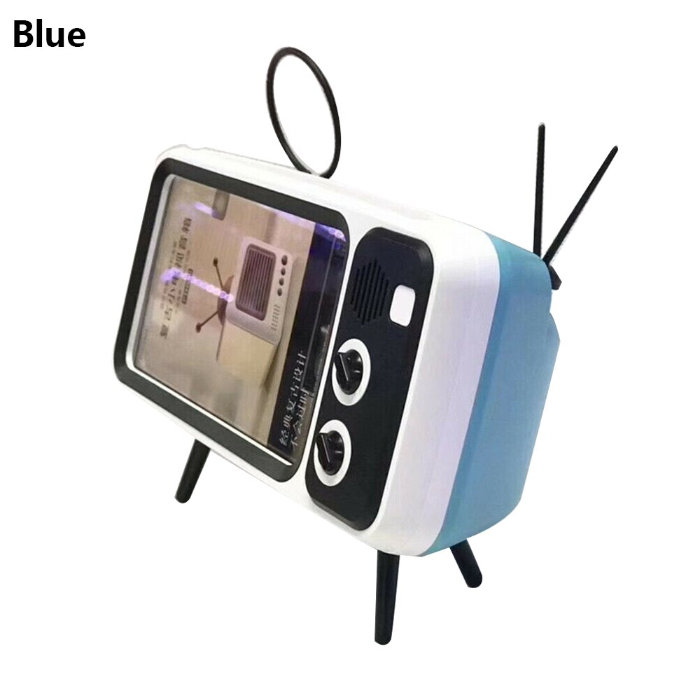 Retro Television Mobile Phone Bracket Movies Lazy Mobile Phone Holder TV Phone Support No Bluetooth Function: blue