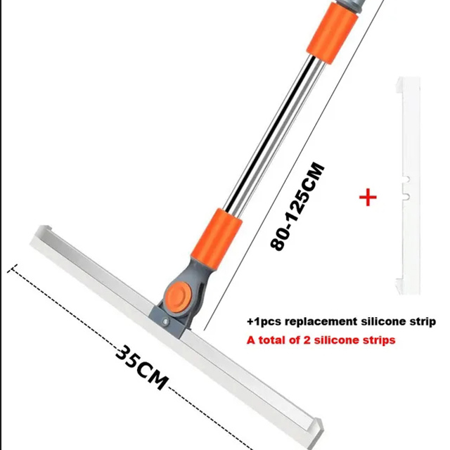 Silicone Scraper Broom Magic Wiper High Place Glass Wiper Floor Mop Household Bathroom Sweeping Water Silicone Scraper Broom Mag: WHITE