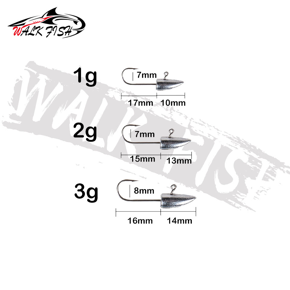 Gå fisk 10 st/lot 1g 1.5g 2g 3g mini jigg huvud krok exponerad fiske krok hulling krok öring mjuk drag jigg fiske krok