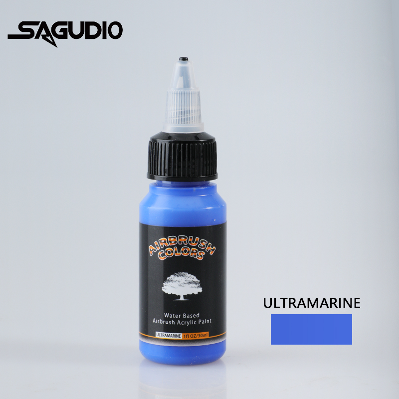 SAGUD Airbrush Paint Ready to Spray Water-Based 24 Matte Colors 30ml Premium Acrylic Paint for Beginners Hobbyist and Artists: WHITE