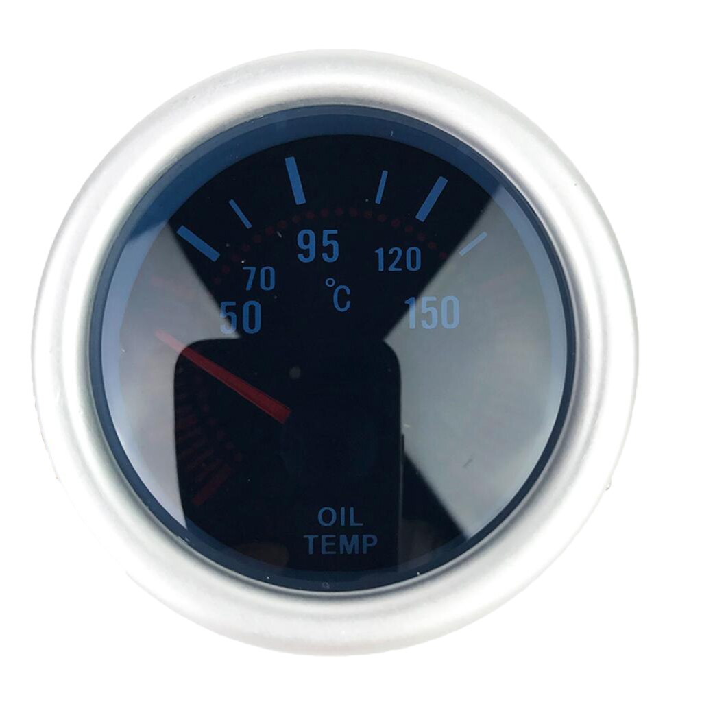 Oil temp temperature Gauge Universal Meter 7-Colors LED Smoke 52mm 12V 50-150 °F W/Sensor