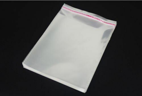 100 Clear Cellophane Cello Bags Card Display Self Adhesive Peel And Seal Plastic