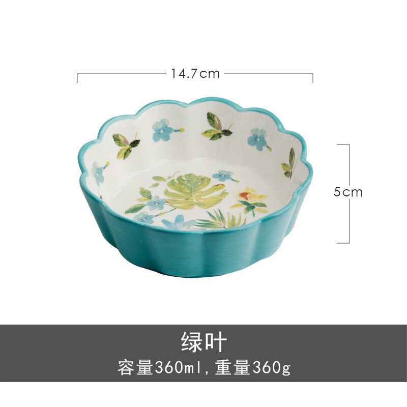 Japońska zastawa stołowa ceramiczna sałatka owocowa miska śliczna ins miska kreatywna sieć hong blady truskawka osobowość praca dom: zielony odchodzi