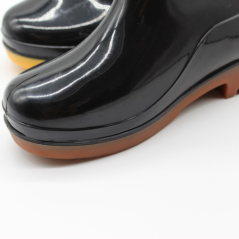 Stijl Anti-Slip Slijtvaste Regen Schoenen Mannen Arbeid Veiligheid Korte Effen Kleur Ademende Mannen Plastic regen Laarzen Mannen Schoenen