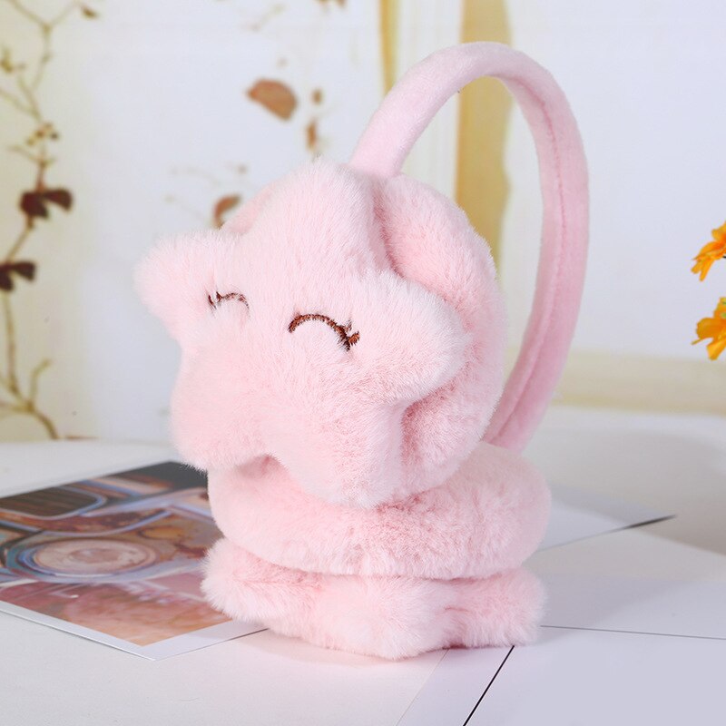 Women Cute Rabbit ears fur winter Earmuffs ear muffs warmers comfort warmuffs warm fur headphones for girls winter accessories: Light Purple