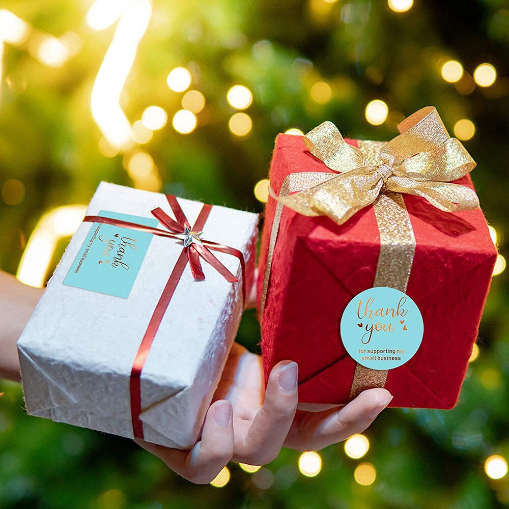 500pcs 1.5inch thank you stickers sealing labels self adheaive paper sticker wrapping supplies decorations