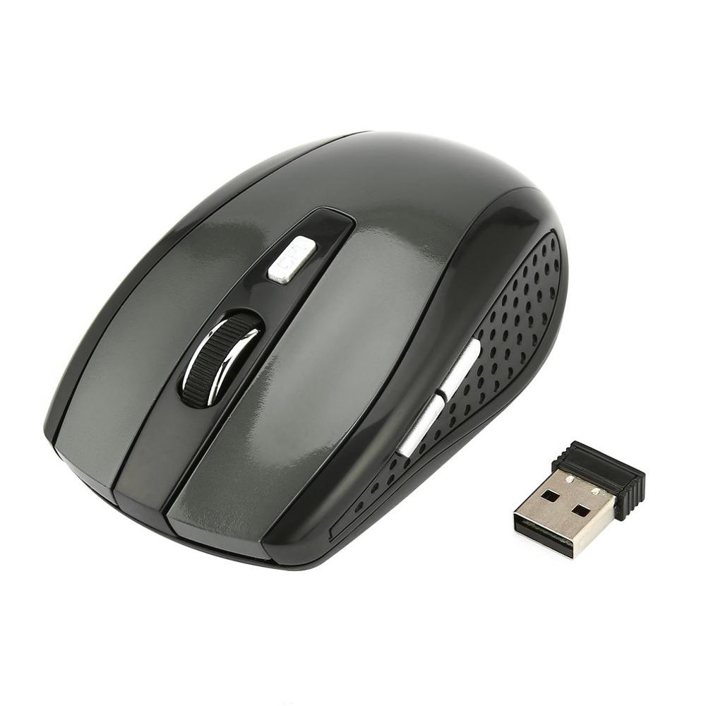 2.4GHz Wireless Mouse Portable Intelligent Gaming Mouse Optical Rolling Gamer Mice USB Receiver for PC Laptop Computer: gray