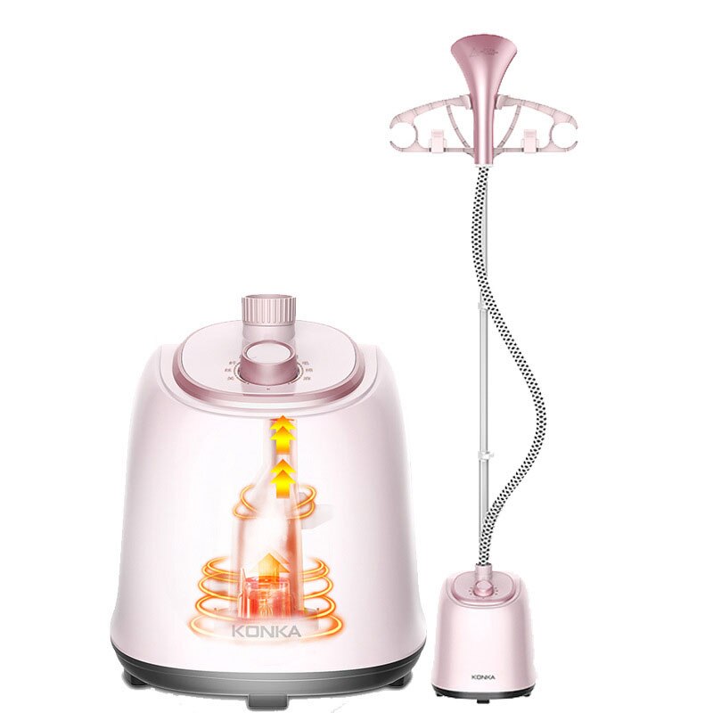 Portable Hanging Vertical Hanging Ironing Machine for Home Mini Electric Garment Steamer 1800W Fast Heating Durable use GS47: pink