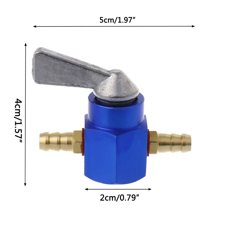 Universal 6mm in-line benzin / brændstofhane motorcykel tænd-sluk petcock brændstofkontakt