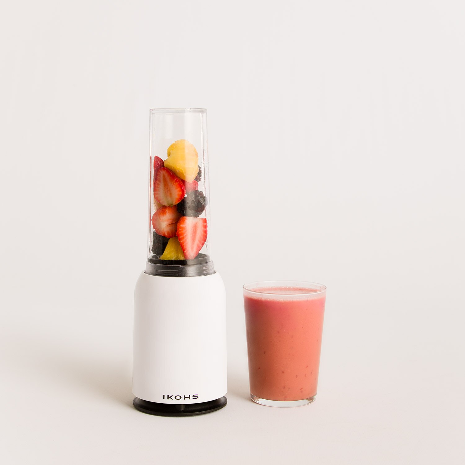 CREATE - MOI SLIM, Batidora de Vaso con Picadora Eléctrica de Acero Inoxidable, 234W jarra 0,4L, Libre de BPA, Portátil: MOI greys