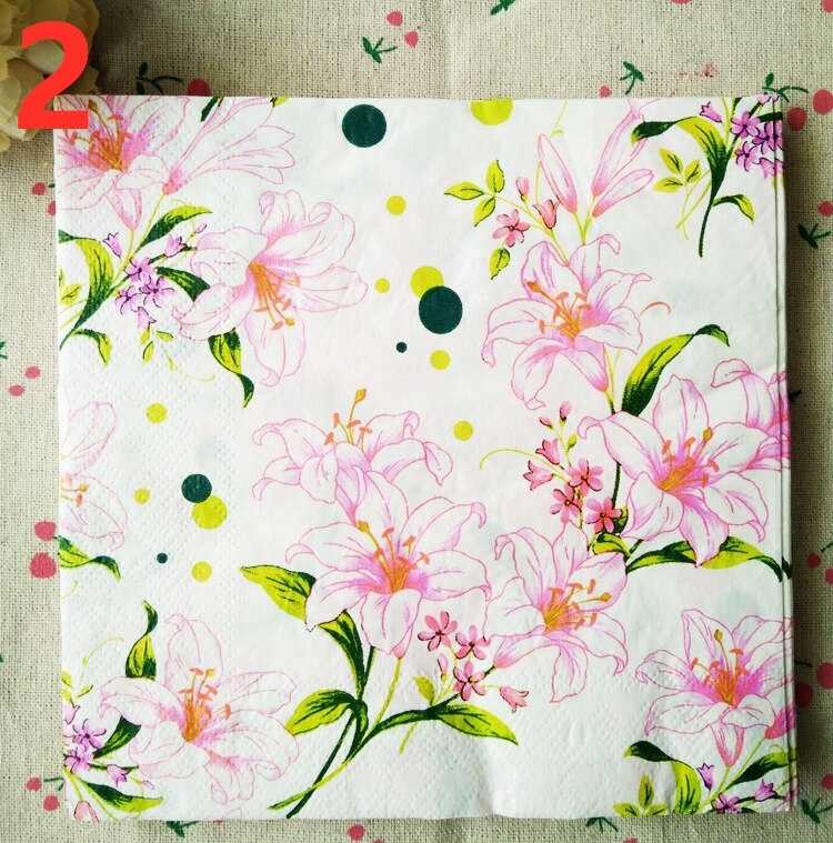 Napkins-20pcs de papel para el almuerzo, servilleta de papel impresa para Decoupage, serie lavanda, 33x33cm
