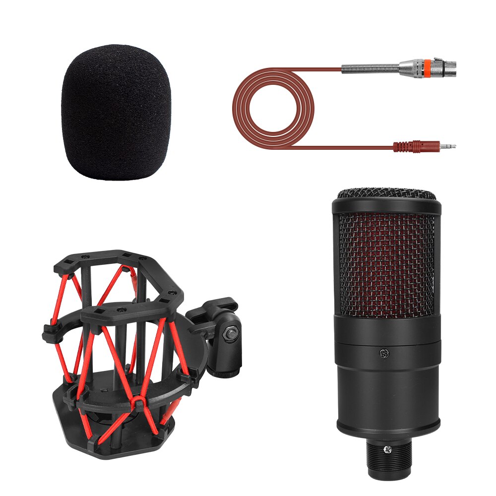 V500 Condenser Microphone For Smart Phone&amp;Laptop 3.5MM Directly Used With Strong Holder Recording Device Phone Microphone: B