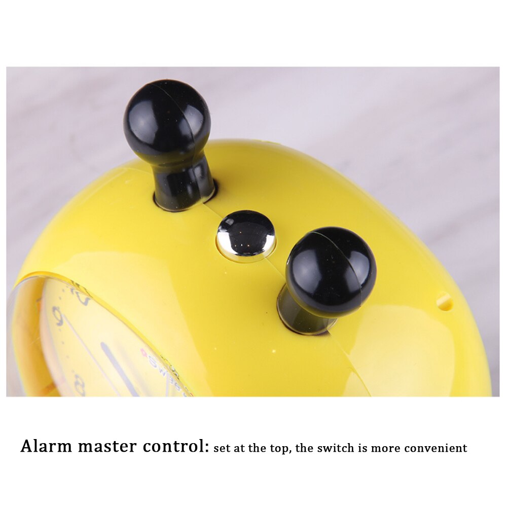 Talking Alarm Clock Dual Tone Alarm Bee Night Light Clock Student Bedside Cartoon Child Alarm Clock