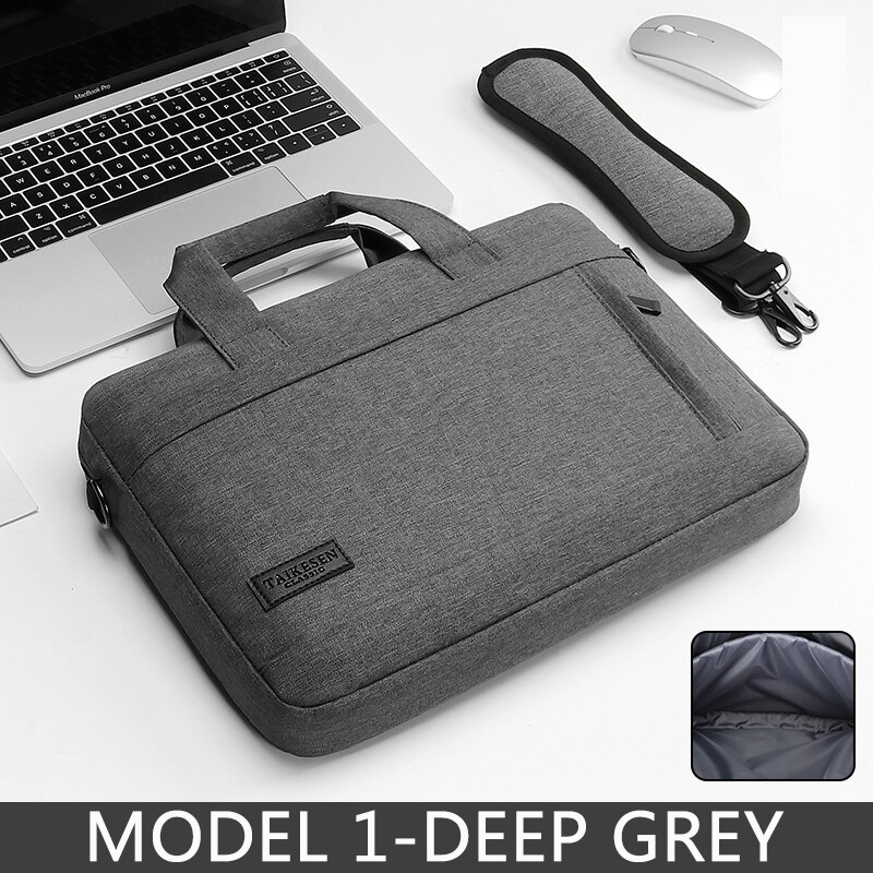 Business Laptop Bag Sleeve Case Shoulder Carrying Case For Macbook Air pro 13 14 15.6 17 inch ASUS Lenovo Dell Huawei handbag: 15" / wine red