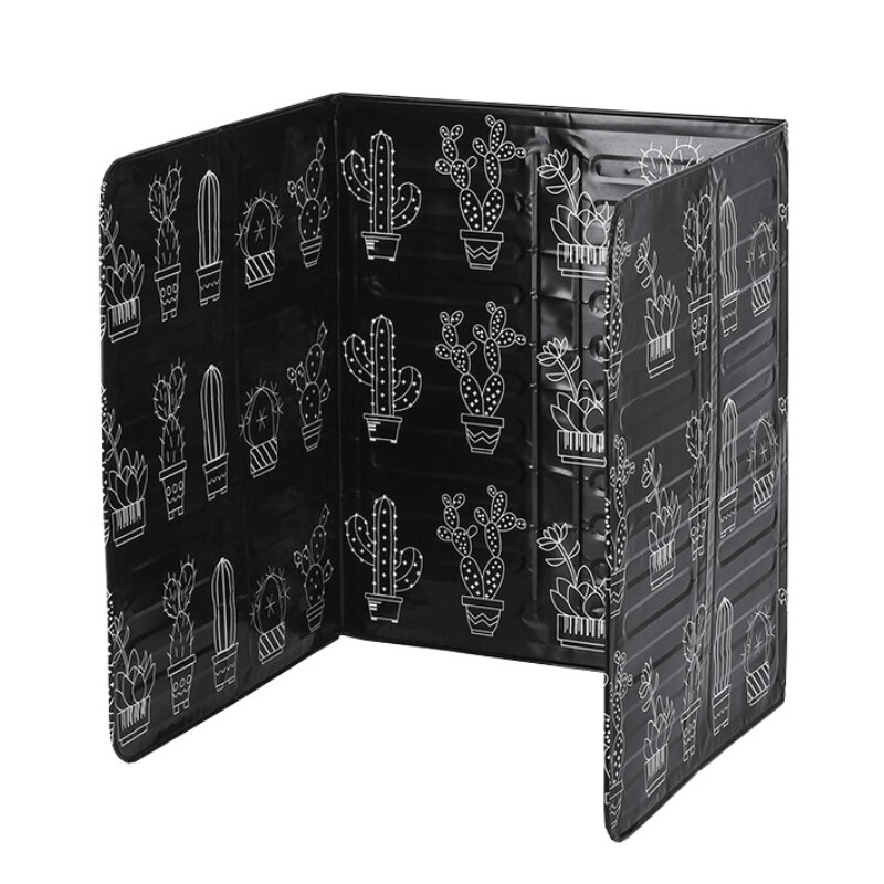 Protector antisalpicaduras de aceite, lámina de aluminio plegable, tablero a prueba de salpicaduras, deflector de grasa, pantallas de pared, utensilios de cocina, herramientas de cocina: Black Aluminum Foil