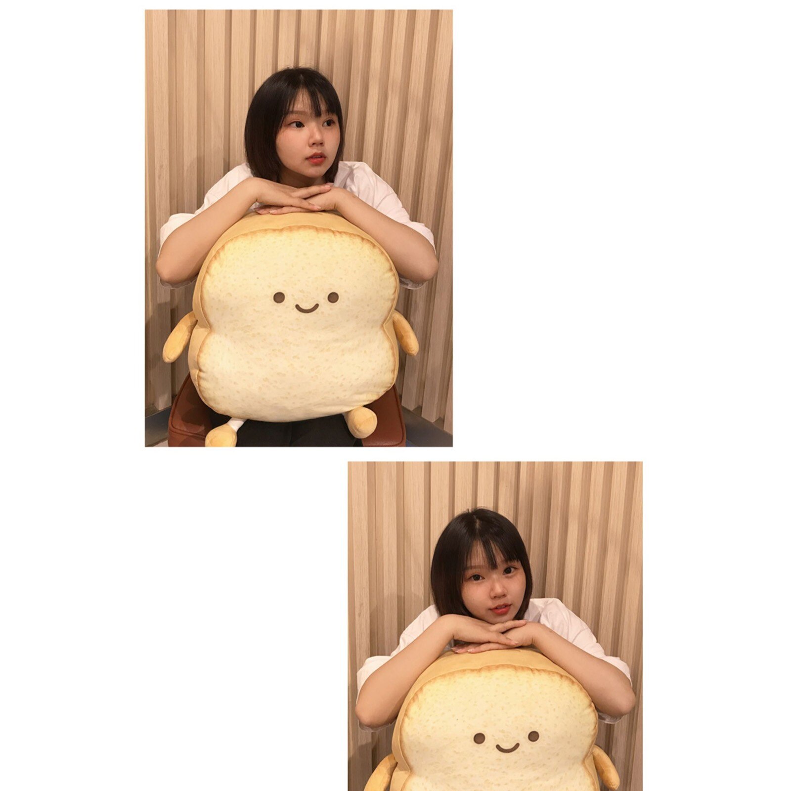 Oreiller en tranches de pain pour enfants, décoration de chambre à coucher, jouets en peluche d'animaux de dessin animé, poupées de fête pour enfants