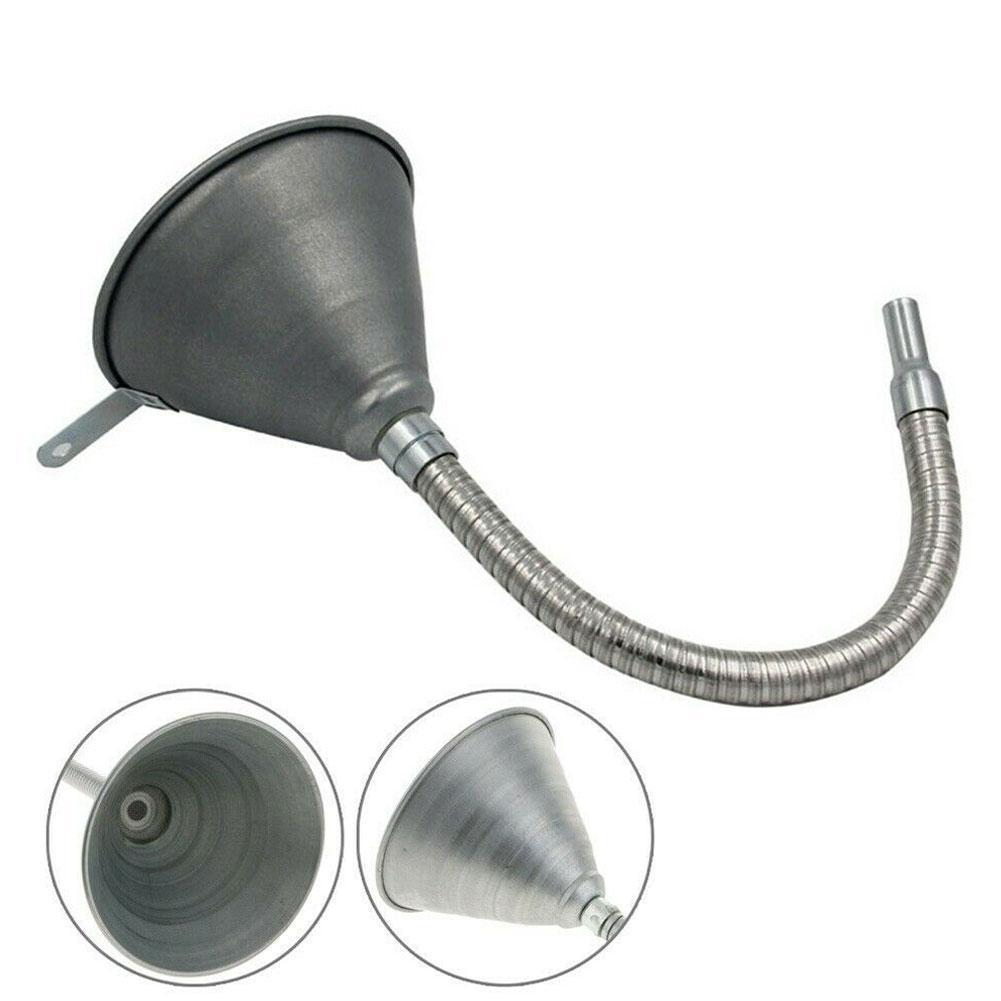 Embudo Universal de hierro para coche, embudo de repostaje de combustible y aceite de motor de gasolina, flexible con filtro, accesorios para coche