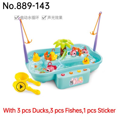 Meisjes jongens Baby Educatief Speelgoed Vis muzikale Roterende Vissen Speelgoed Set Fish Game Educatief Vissen Speelgoed Kind Verjaardag GiftD236: 889-143-Blue