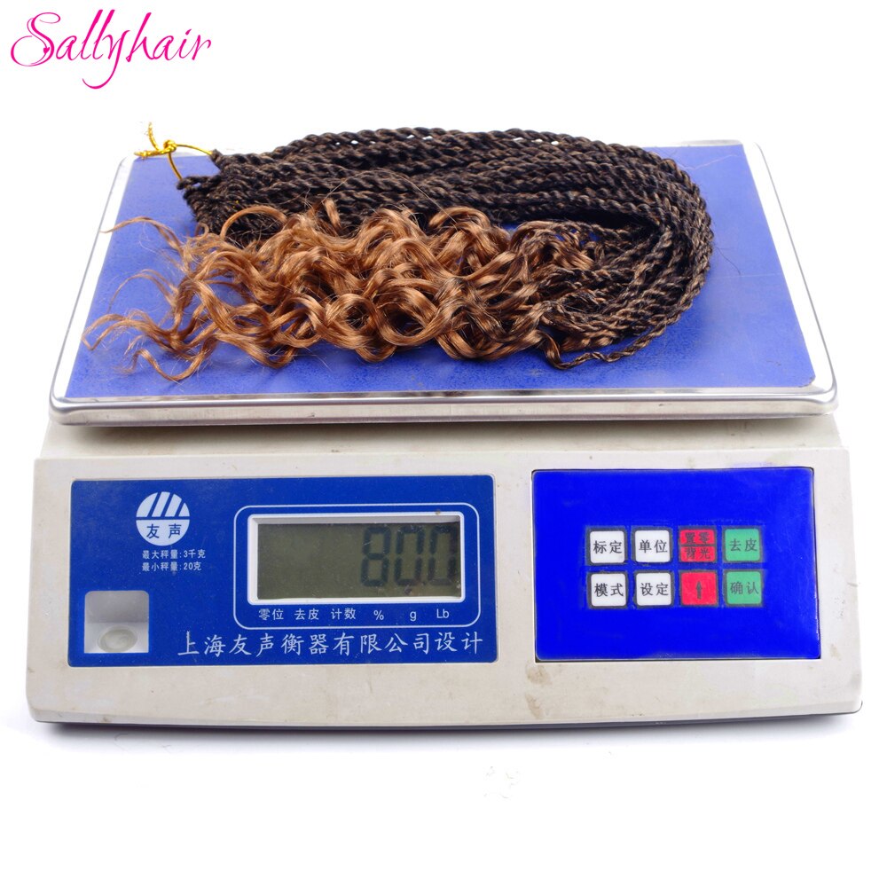 Sallyhair 30 Strands/pack Curly Senegalese Crochet Twist Braids Hair Synthetic Crochet Braids Color Ombre Senegal Braiding Hair