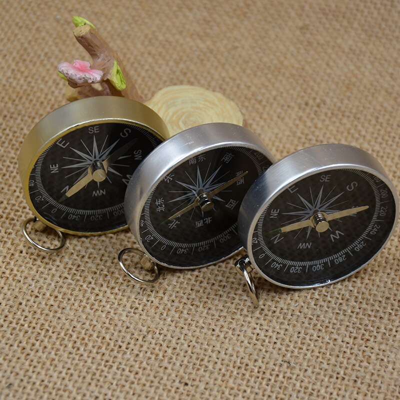 Mini Stainless Steel Compass Wear-Resistant Waterproof Compass Portable Camping Hiking Compass for Outdoor Tool