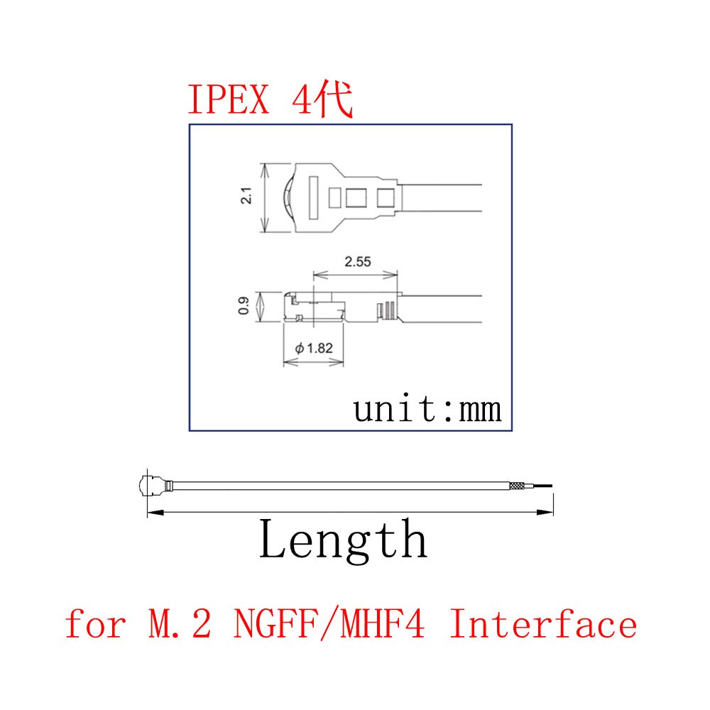 Connecteur IPEX MHF4 IPX U.fl femelle Jack Pigtail 0.81mm, Extension de câble pour Interface NGFF, carte sans fil, antennes WiFi, 5 pièces