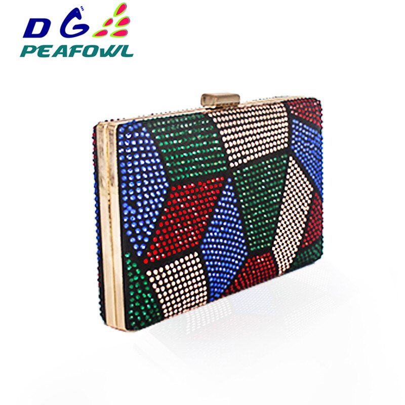 las nuevas mujeres noche bolsos irregular de Metal Patchwork brillante bolsa de hombro damas boda Cartera de lujo bolsos