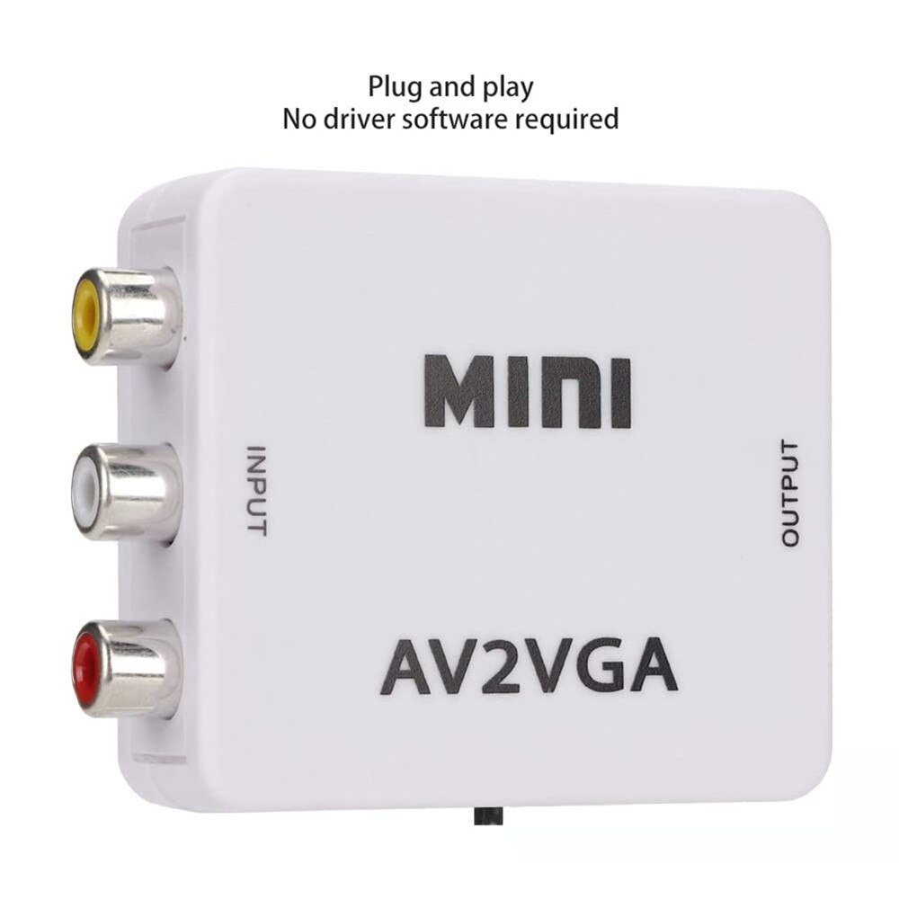 Mini RCA To VGA Converter AV2VGA VGA2AV Conversor with 3.5mm Audio RCA To VGA Video Converter For PC to TV HD Computer to TV