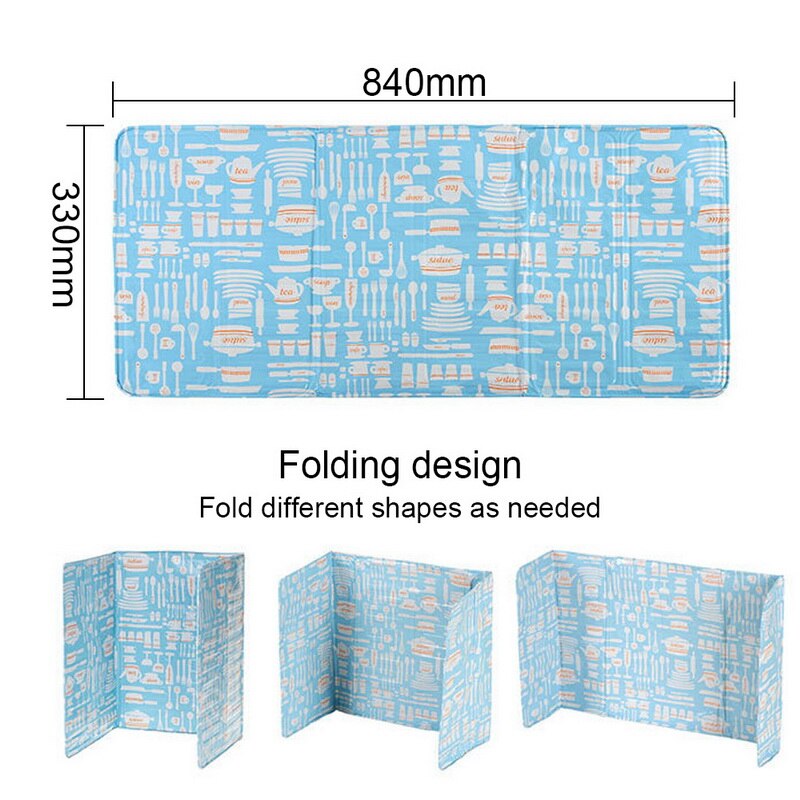 1PC Kitchen Gadgets Oil Splatter Screens Aluminium Foil Plate Gas Stove Splash Proof Baffle Home Kitchen Cooking Tools: C