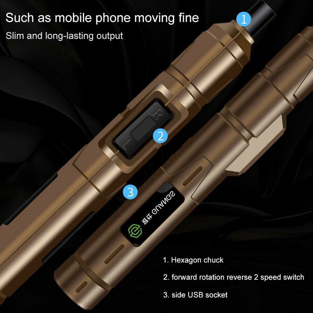 Electric USB Mini Accessories Household Screwdriver Set Adapter Drill Bits Cordless Rechargeable Metal Power Tool Portable