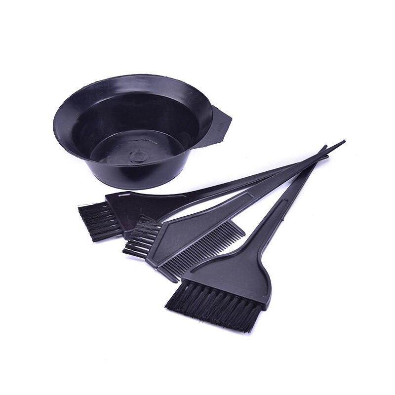 4Pcs/set Hair Color Dye Bowl Comb Brushes Tool Kit Set Tint Coloring Dye Bowl Comb Brush Twin Headed Brushes Set: Dark Khaki