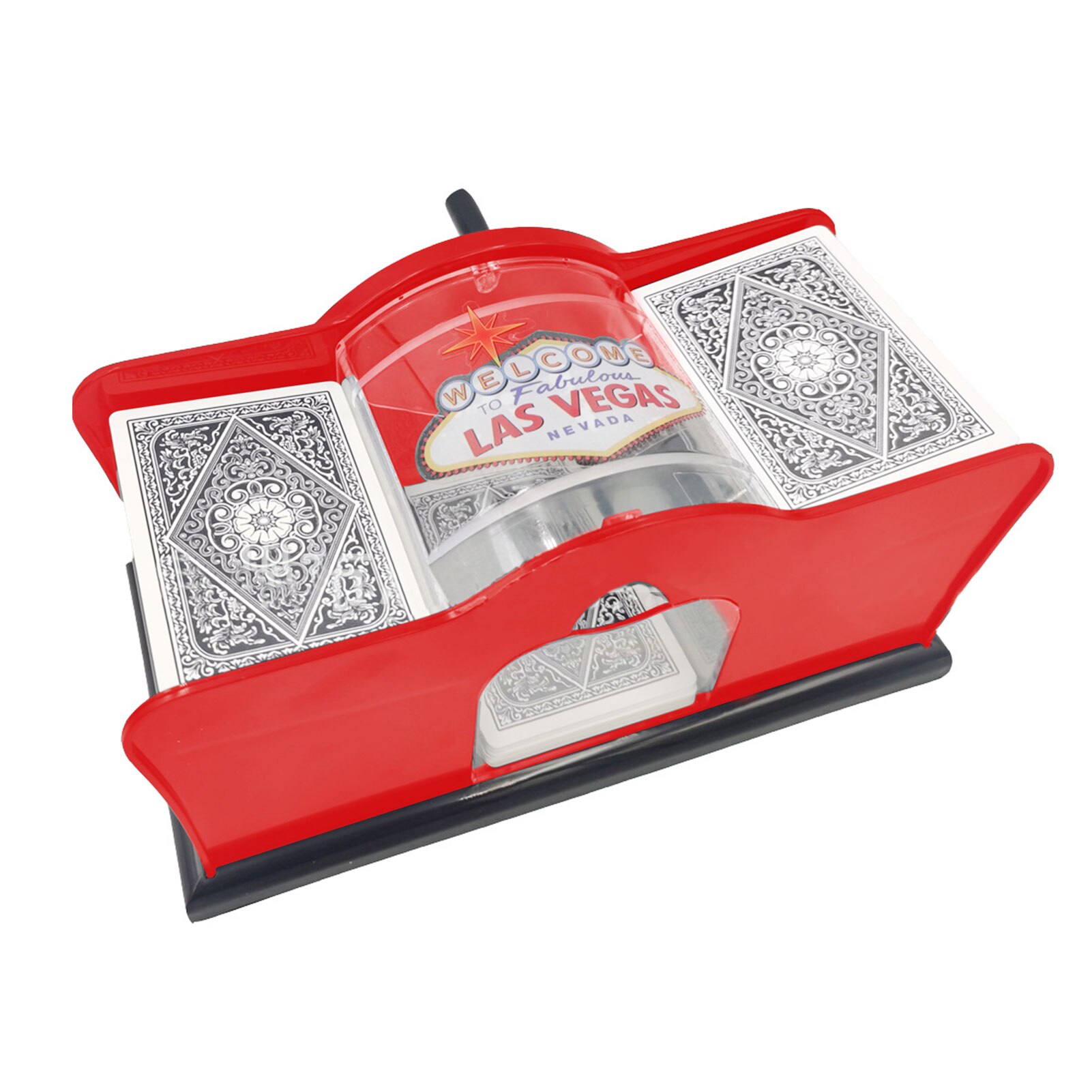 Hand Cranked Card Shuffler 2 Deck Card Shuffler Casino Robot Card Shuffling Machine Poker Playing Tool