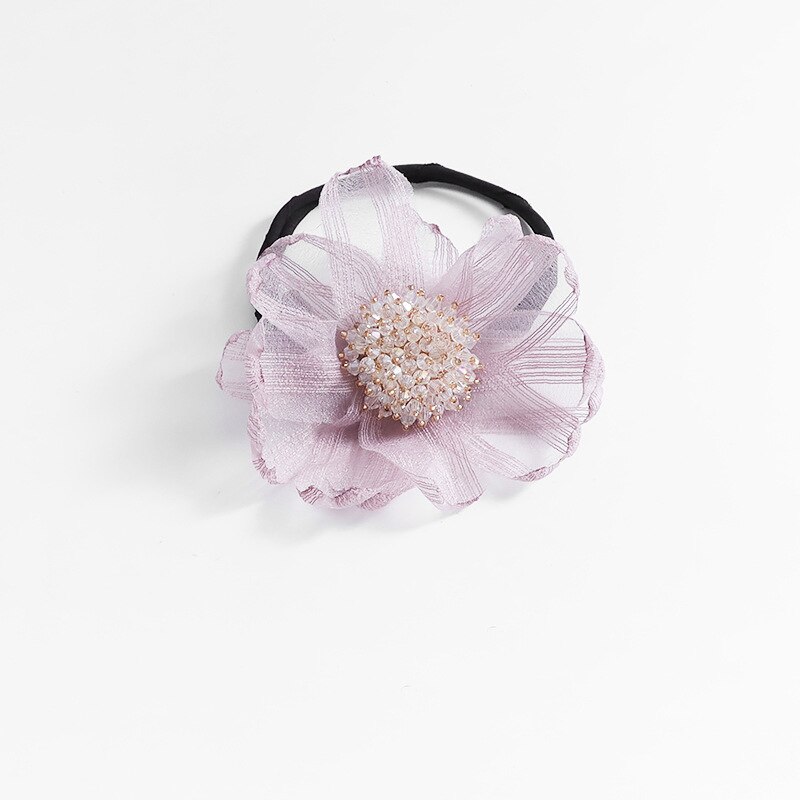 Diy Woman Flower Donuts Twist Headband Magic Hair Bun Maker Hairstyle Tool Pearl Flower Hair Accessories Hair Band: C