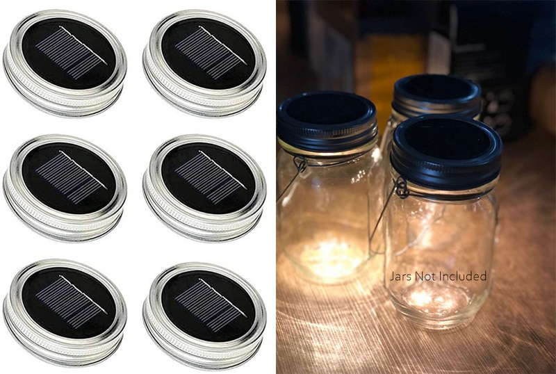 Solar Mason Pot Deksel Lichten, Firefly Jar Deksels Lichten (Potten Niet Inbegrepen), patio Tuin Decor Solar Laterns Tafel Verlichting