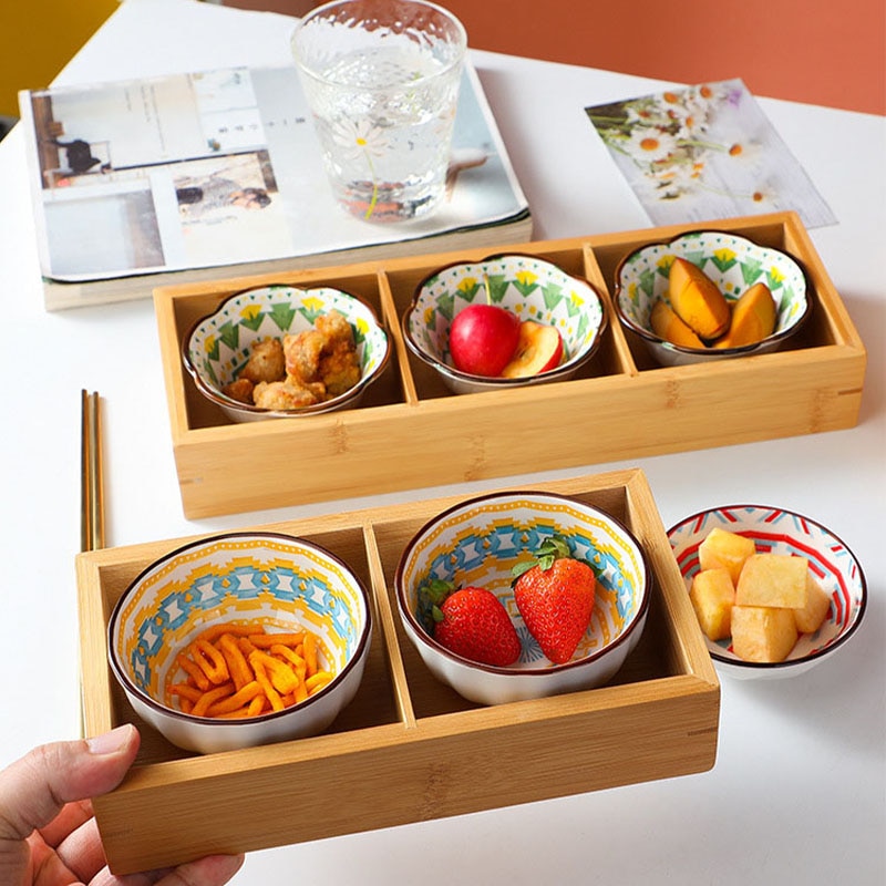 Assiette à collation en céramique, soucoupe à Sushi, plateau en bois, vaisselle à Dessert japonaise, adapté au Camping, Restaurant, hôtel, 2022