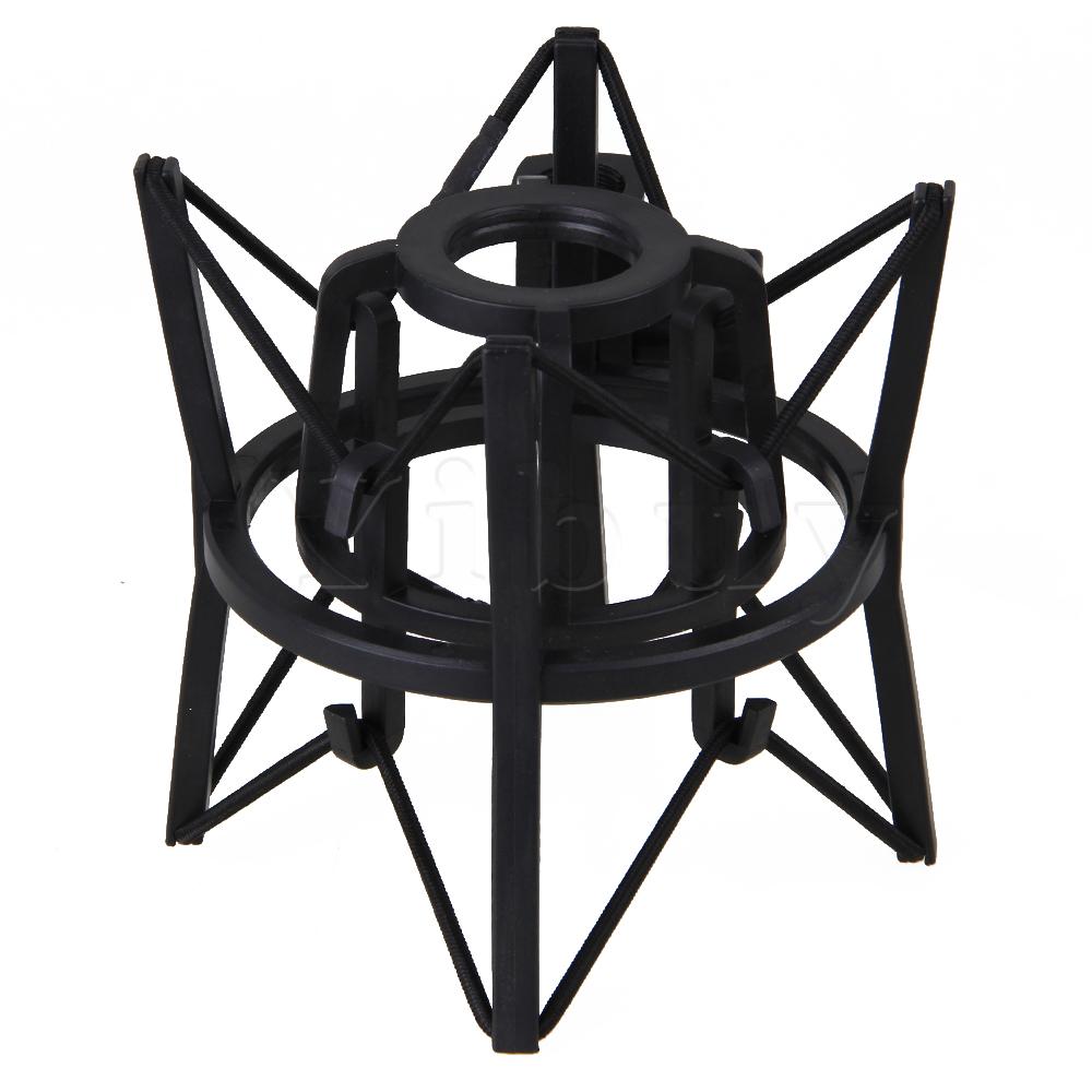Yibuy Large Plastic Square Spider Shock Mount for Microphone Recording Black