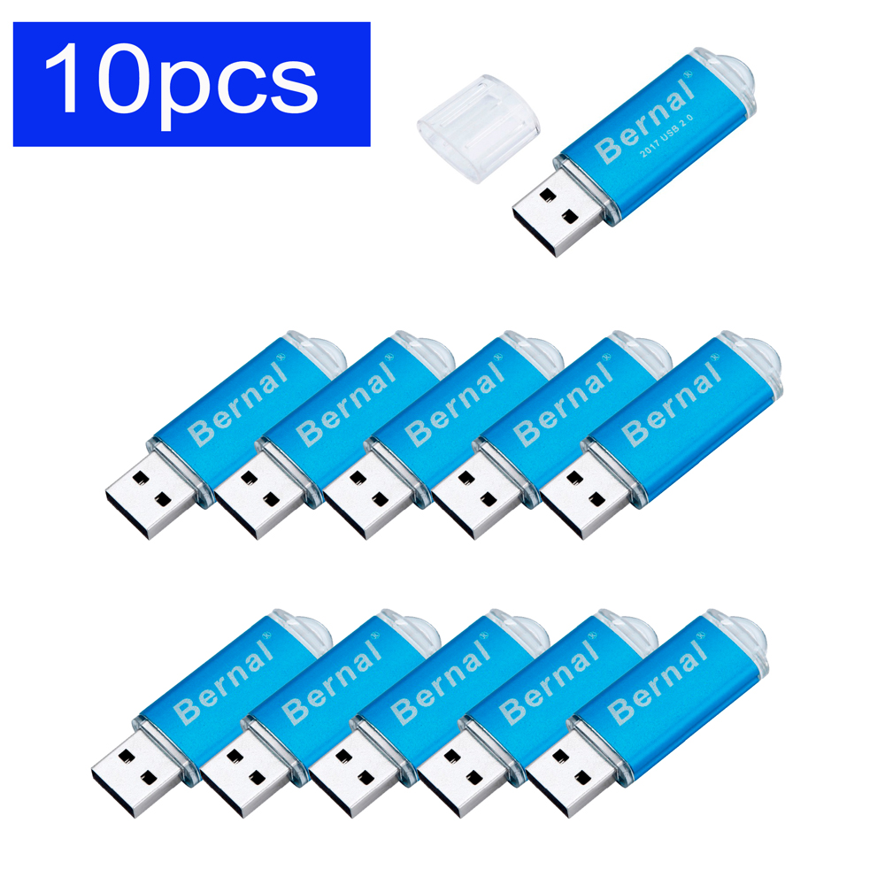 Fabrik 10PCS USB-Flash-Laufwerk 4GB USB 2.0 8GB 16GB 32GB Stift Laufwerke 128MB 256MB 512MB 2GB FLASH STICK Mem: Blau / 16GB