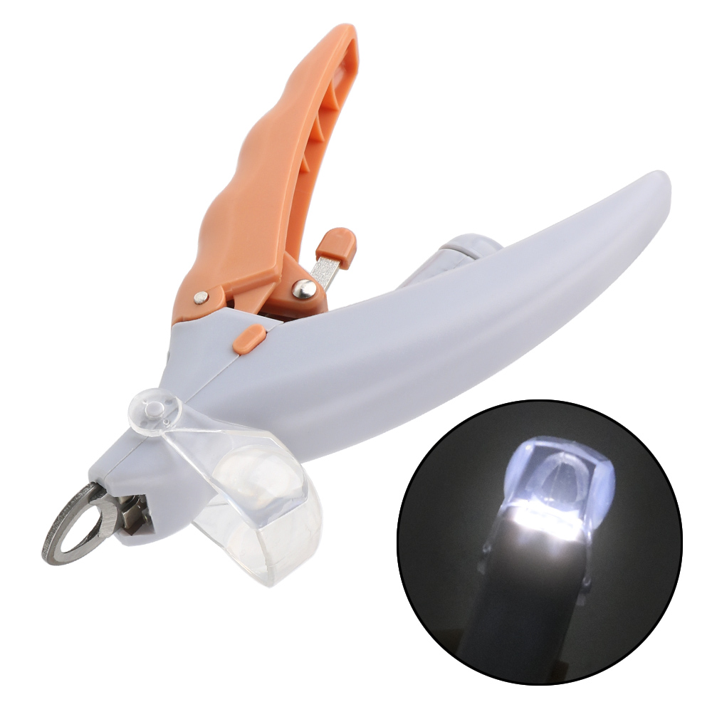 Pleje elektrisk klo saks kat hund produkter kæledyr negleklipper cutter med led lys hund neglesaks