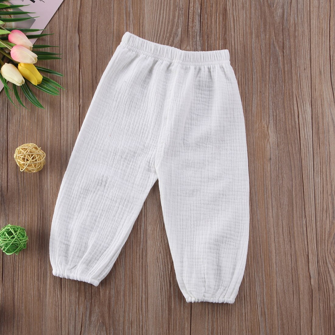 Loose Retro Baby Kids Harem Pants Girls Boys Cotton Wrinkled Bloomers Trousers Legging Pants Summer Autumn Yellow White: White / 2T