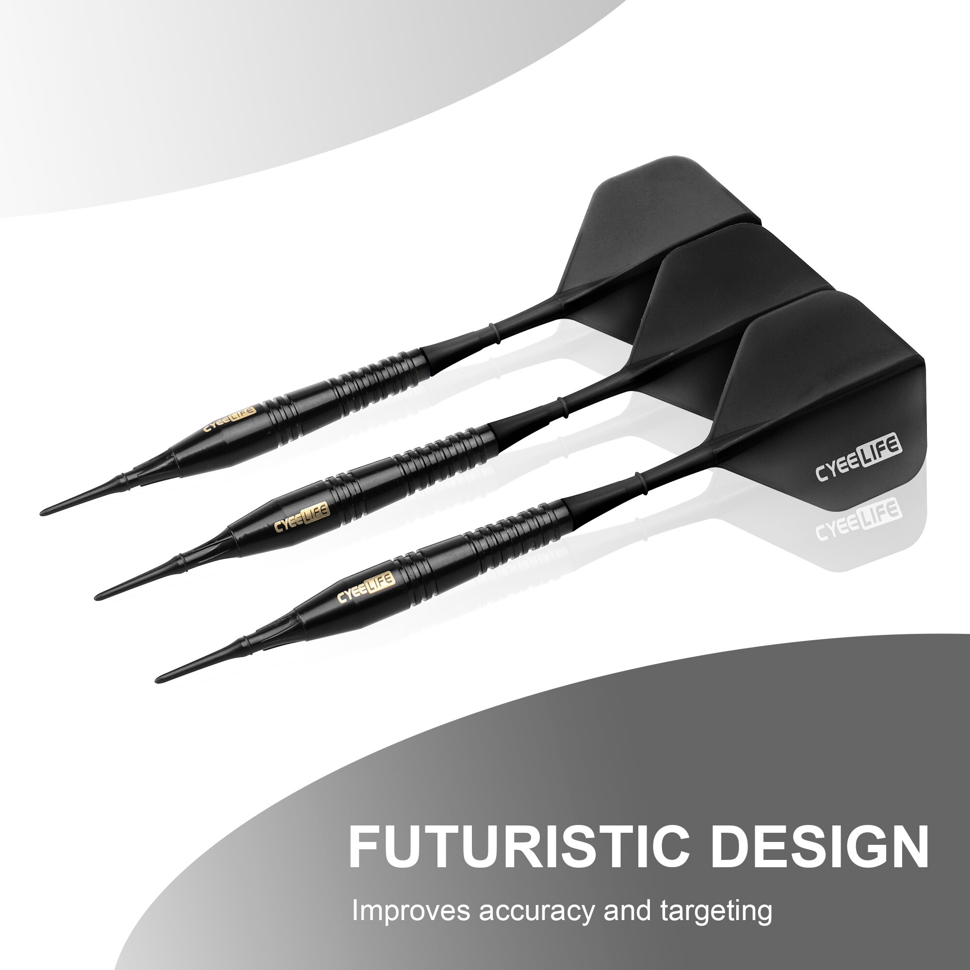 CyeeLife-dardos suaves de 18g, juego de dardos electrónico con punta de plástico, estuche de transporte, puntos adicionales y vuelos