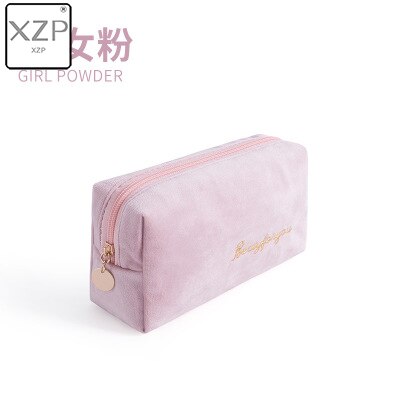 XZP multifonction voyage cosmétique sac femmes maquillage sacs articles de toilette organisateur couleur unie femme rangement trousse à maquillage nécessaires: Rose